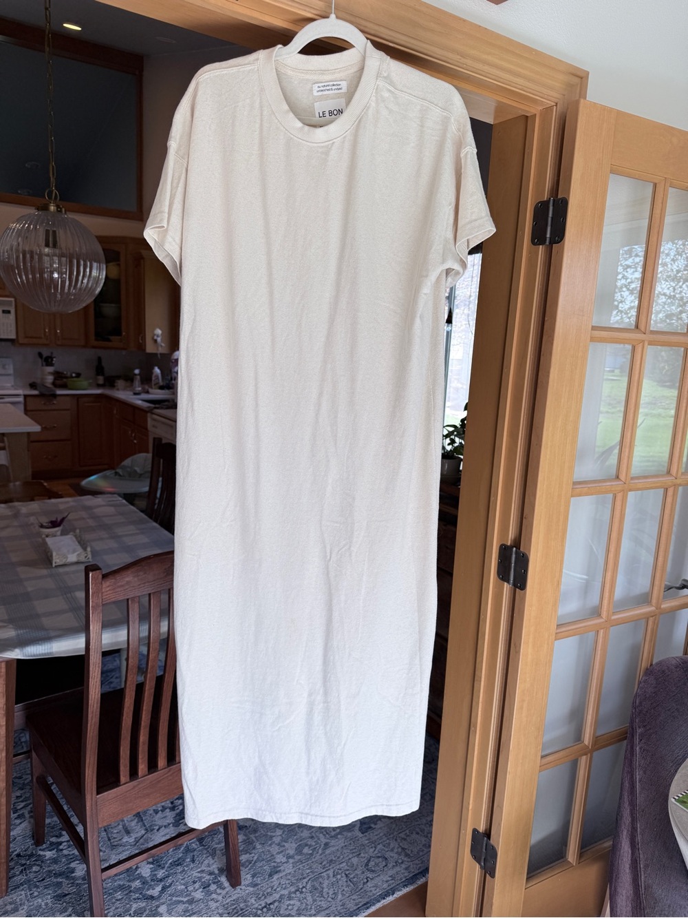 Le Bon Cream Midi T-Shirt Dress — Relaxed Everyday Staple